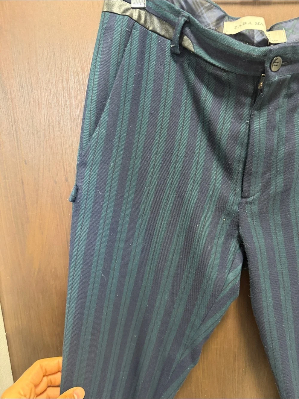 Zara Men's Dark Blue Pinstripe Dress Pants